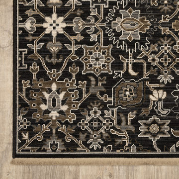 Acacia Persian/Charcoal Area Rug - 9′10″ X 12′10″