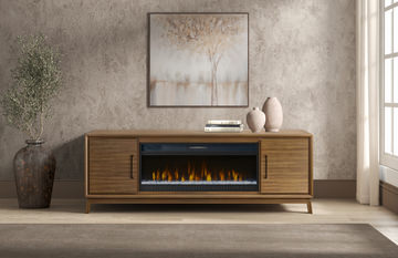 Burrell 80″ Midcentury Fireplace console