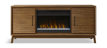 image Burrell 64″ Midcentury Fireplace Media Console