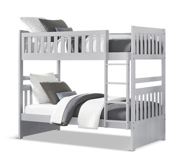 Atlantis Twin/Twin Bunk With Ladder - Gray