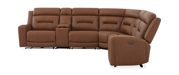 Jackie 6 Piece Leather Power Reclining Sectional