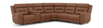 image Jackie 6 Piece Leather Power Reclining Sectional