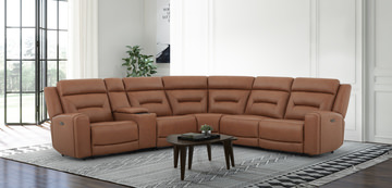 Jackie 6 Piece Leather Power Reclining Sectional