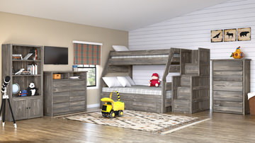 Bunkhouse B2 Twin/Full Bunk Bed - Driftwood