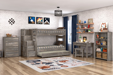 image Bunkhouse B2 Twin/Twin Bunk Bed - Driftwood