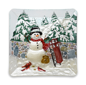 Stonewall Snowman Platter