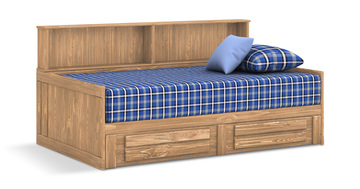 image Roomsaver Twin Bed With Trundle And Mattress - Buckskin