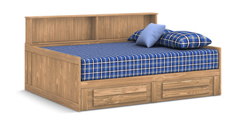 image Roomsaver Full Bed With Trundle And Mattress - Buckskin