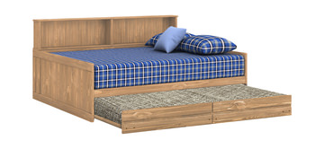 Roomsaver Full Bed With Trundle And Mattress - Buckskin