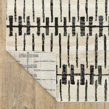 Raylan Ivory/Black Area Rug - 8′0″ X 11′0″