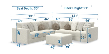 Bentley 5 Piece Sectional