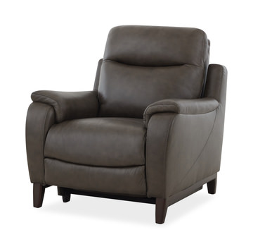 Atlas Leather Power Recliner - Charcoal