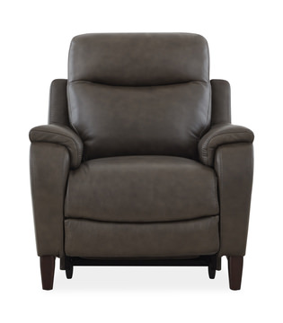Atlas Leather Power Recliner - Charcoal