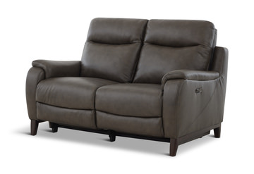 Atlas Leather Power Reclining Loveseat - Charcoal
