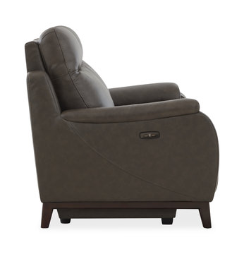 Atlas Leather Power Reclining Loveseat - Charcoal
