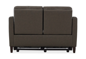 Atlas Leather Power Reclining Loveseat - Charcoal