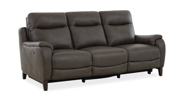 Atlas Leather Power Reclining Sofa - Charcoal