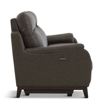 Atlas Leather Power Reclining Sofa - Charcoal
