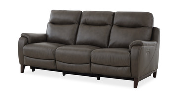 Atlas Leather Power Reclining Sofa - Charcoal
