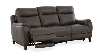Atlas Leather Power Reclining Sofa - Charcoal