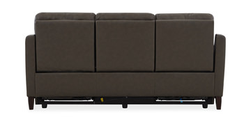 Atlas Leather Power Reclining Sofa - Charcoal