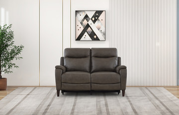 Atlas Leather Power Reclining Loveseat - Charcoal