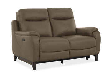 Atlas Leather Power Reclining Loveseat - Sand