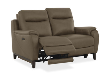 Atlas Leather Power Reclining Loveseat - Sand