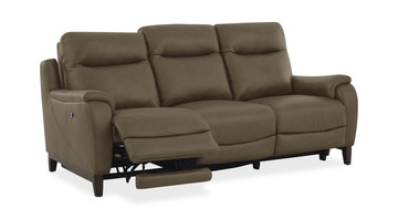Atlas Leather Power Reclining Sofa - Sand