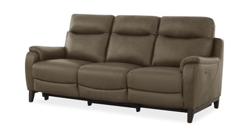 Atlas Leather Power Reclining Sofa - Sand