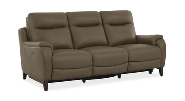 Atlas Leather Power Reclining Sofa - Sand