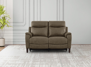 Atlas Leather Power Reclining Loveseat - Sand