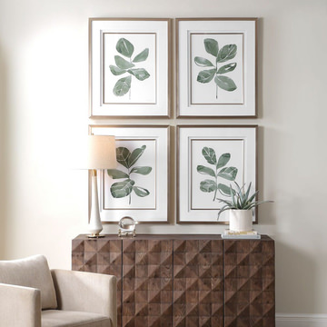 Fiddle Head Leaf Framed Art Set Of 4
