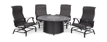 image San Tropez 5 Piece Fire Table Chat Set 