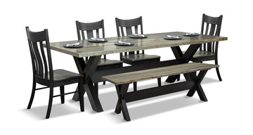 image Xaviar Dining Table With 4 Chairs And Bench
