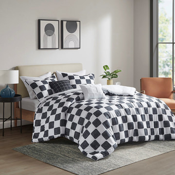 Miley Checkered Full/Queen Bedding Set