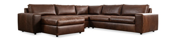 image Nest Leather 4 Piece Sectional