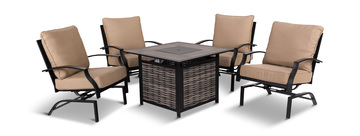 image Weston II 5 Piece Fire Table Chat Set 