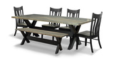 Xaviar Dining Table With 4 Chairs And Bench thumbnail 2