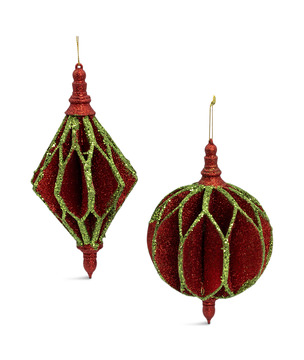 Assorted Glitter Ball Ornaments