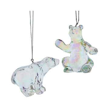Assorted Opalescent Bear Ornaments