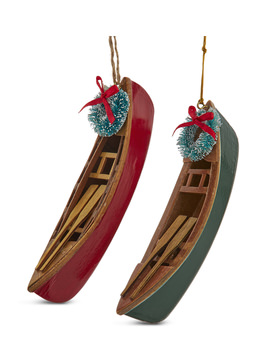 Assorted Canoes With Wreath Ornaments