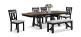 Maribelle Black Extension table With 4 Chairs And Bench thumbnail 1