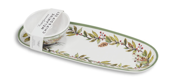Winter Forest Oval Tray/Dip Bowl Set