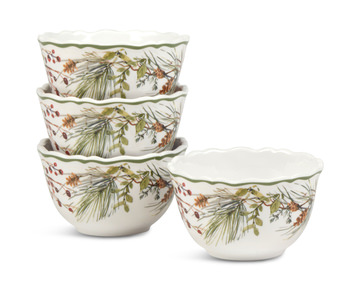 Winter Forest Appetizer Bowl Set