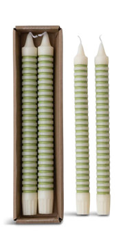 Striped Taper Candle Set Of 2