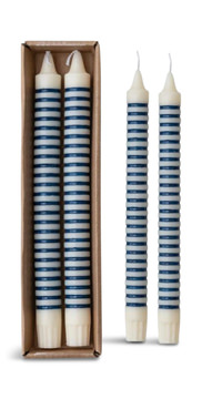 Striped Taper Candle Set Of 2