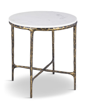 Beverly Round End Table - White