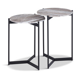 Leeds Bunching Round End Tables - Brown thumbnail 1