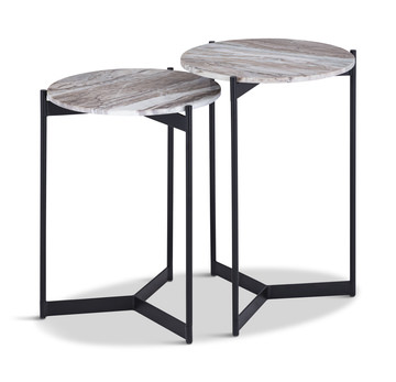 image Leeds Bunching Round End Tables - Brown